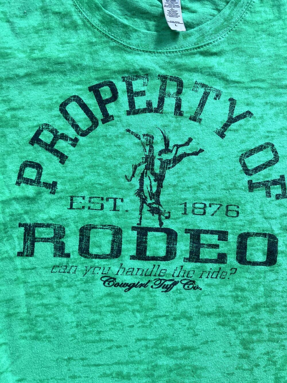 Cowgirl Tuff Co Green Short Sleeve T-Shirt, Women's size L